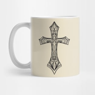 Decorative cross illustration tattoo style Mug